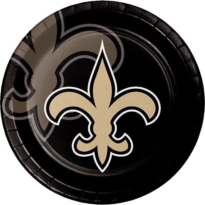 96 pc Bulk New Orleans Saints Dinner Plates - Sports Party Supplies by Creative Converting