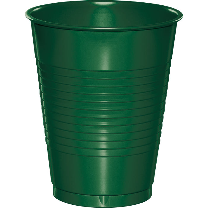Bulk 240 pc Hunter Green 16 oz Plastic Cups - Solid Color Party Tableware by Creative Converting