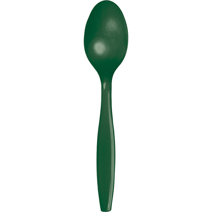 Bulk 288 pc Hunter Green Plastic Spoons  - Solid Color Party Tableware by Creative Converting