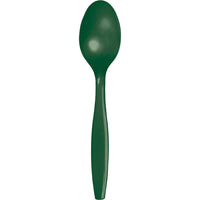 Bulk 288 pc Hunter Green Plastic Spoons  - Solid Color Party Tableware by Creative Converting