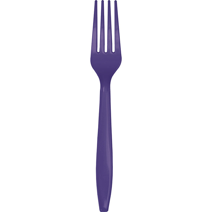 Bulk 288 pc Purple Plastic Forks  - Solid Color Party Tableware by Creative Converting