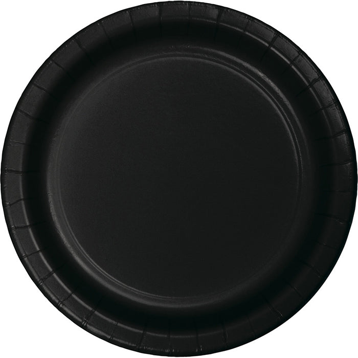 Bulk 96 pc Black Velvet Value Friendly 8.75 inch Dinner Plates - Solid Color Party Tableware by Creative Converting