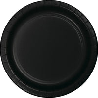 Bulk 96 pc Black Velvet Value Friendly 8.75 inch Dinner Plates - Solid Color Party Tableware by Creative Converting