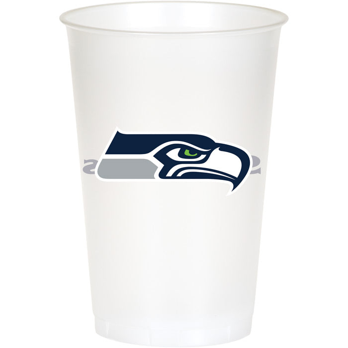 96 pc Bulk Seattle Seahawks 20 oz Plastic Cups - Sports Party Supplies by Creative Converting