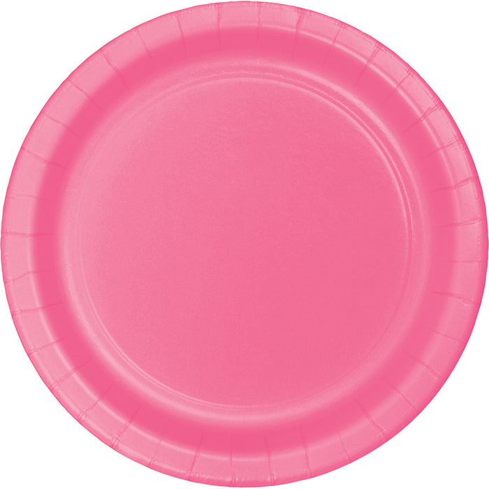 Bulk 96 pc Candy Pink Value Friendly 8.75 inch Dinner Plates - Solid Color Party Tableware by Creative Converting