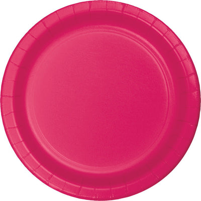 Bulk 240 pc Hot Magenta Sturdy Style 8.75 inch Dinner Plates - Solid Color Party Tableware by Creative Converting