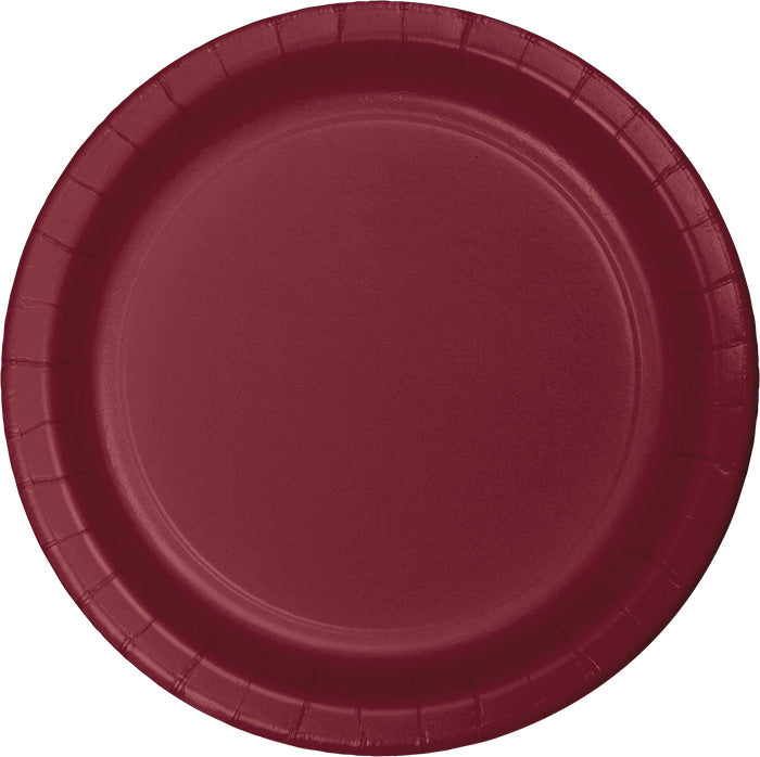 Bulk 240 pc Burgundy Sturdy Style 8.75 inch Dinner Plates - Solid Color Party Tableware by Creative Converting