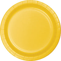 Bulk 240 pc School Bus Yellow Sturdy Style 8.75 inch Dinner Plates - Solid Color Party Tableware by Creative Converting