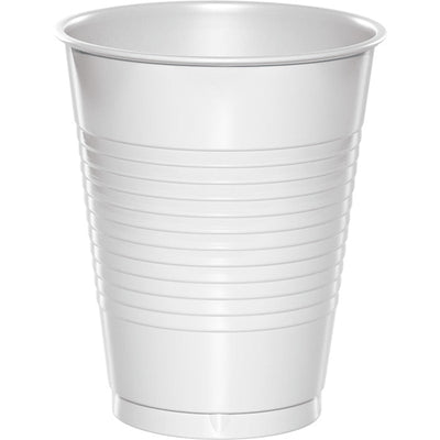 Bulk 240 pc White 16 oz Plastic Cups - Solid Color Party Tableware by Creative Converting