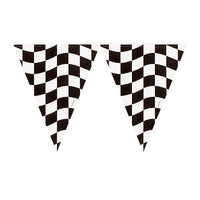 12 pc Bulk Black and White Check Banners - Sports Party Supplies by Creative Converting