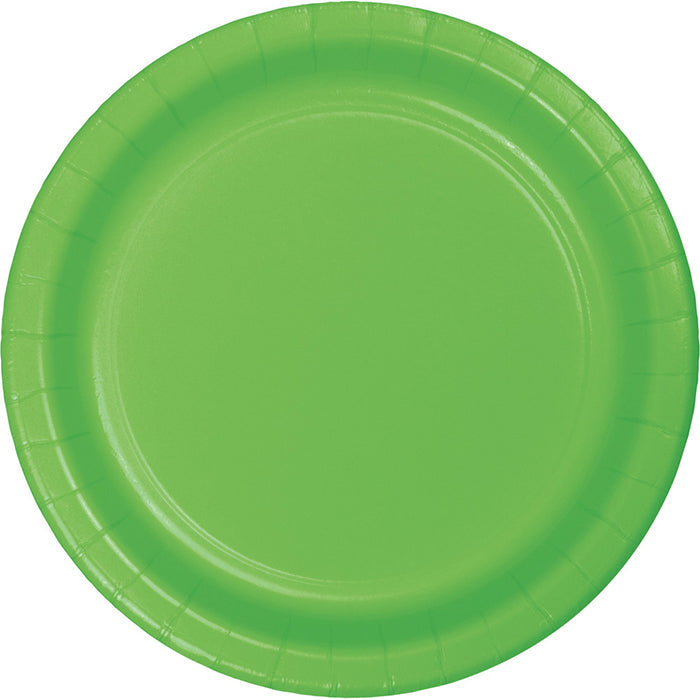 Bulk 96 pc Fresh Lime Green Value Friendly 8.75 inch Dinner Plates - Solid Color Party Tableware by Creative Converting