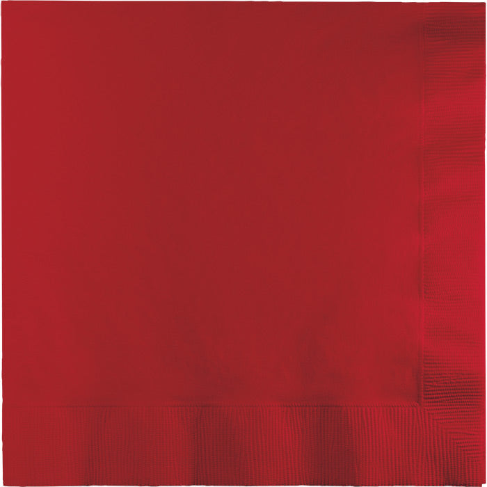 Bulk 600 pc Classic Red 2 Ply Luncheon Napkins  - Solid Color Party Tableware by Creative Converting