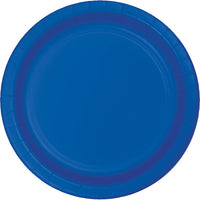 Bulk 96 pc Cobalt Blue Value Friendly 8.75 inch Dinner Plates - Solid Color Party Tableware by Creative Converting