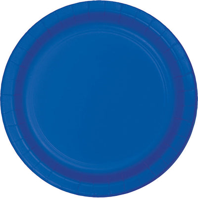 Bulk 96 pc Cobalt Blue Value Friendly 8.75 inch Dinner Plates - Solid Color Party Tableware by Creative Converting
