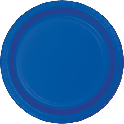 Bulk 240 pc Cobalt Blue Sturdy Style 8.75 inch Dinner Plates - Solid Color Party Tableware by Creative Converting