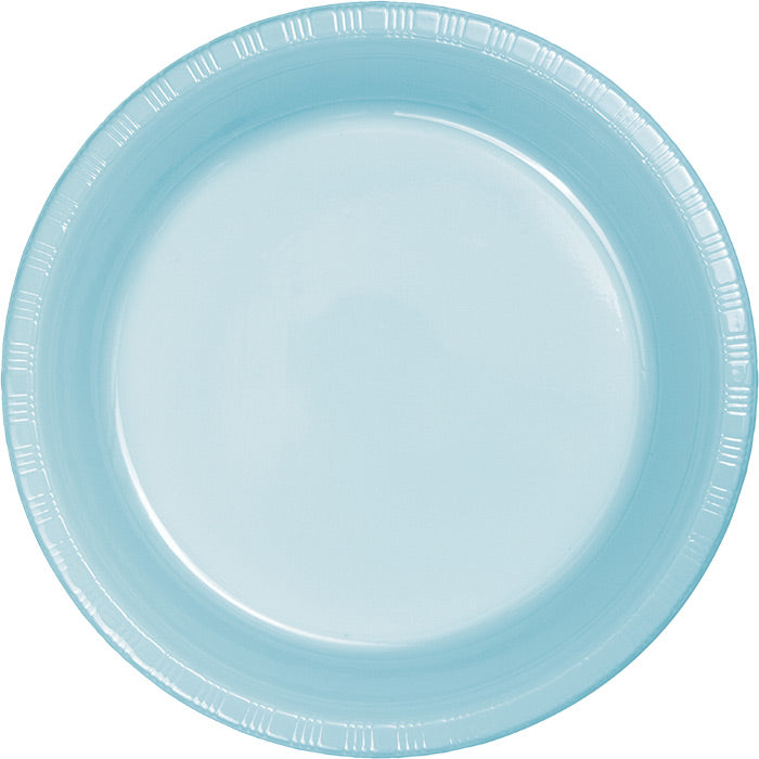 Bulk 240 pc Pastel Blue 6.75 inch Plastic Dessert Plates - Solid Color Party Tableware by Creative Converting