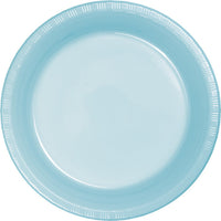 Bulk 240 pc Pastel Blue Plastic Banquet Plates 10.25 inch - Solid Color Party Tableware by Creative Converting