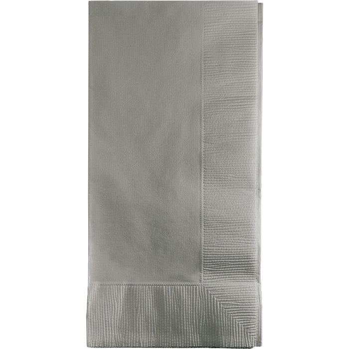 Bulk 600 pc Shimmering Silver 2 Ply Dinner Napkins  - Solid Color Party Tableware by Creative Converting