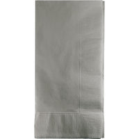 Bulk 600 pc Shimmering Silver 2 Ply Dinner Napkins  - Solid Color Party Tableware by Creative Converting