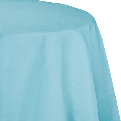 Bulk 12 pc Pastel Blue Round Paper Table Covers 82 inch - Solid Color Party Tableware by Creative Converting