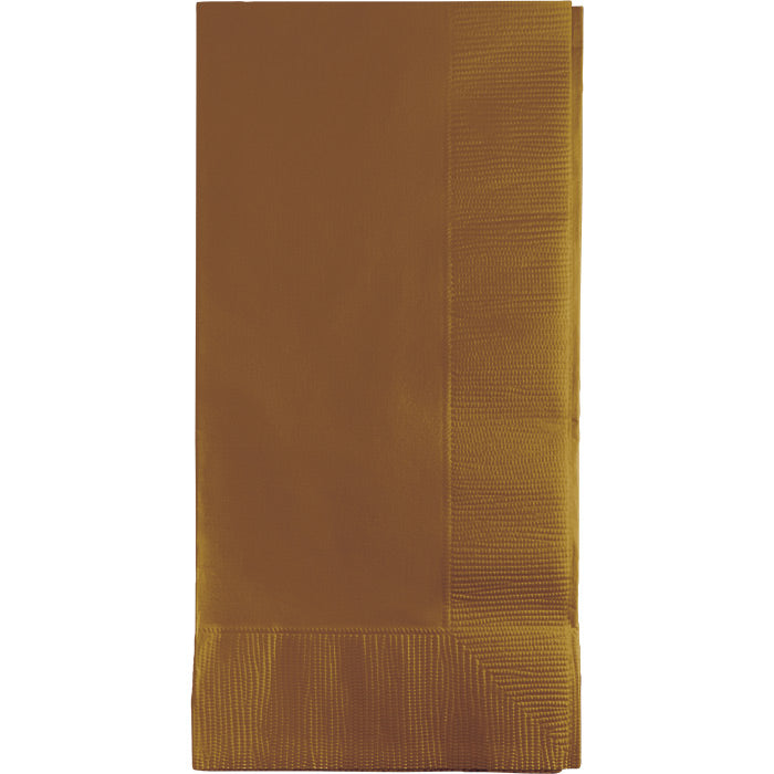 Bulk 600 pc Glittering Gold 2 Ply Dinner Napkins  - Solid Color Party Tableware by Creative Converting
