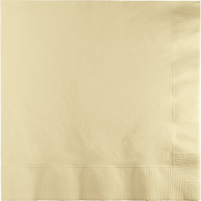 Bulk 250 pc Ivory Dinner Napkins 3 Ply  - Solid Color Party Tableware by Creative Converting