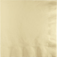 Bulk 250 pc Ivory Dinner Napkins 3 Ply  - Solid Color Party Tableware by Creative Converting
