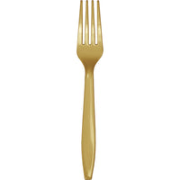 Bulk 288 pc Glittering Gold Plastic Forks  - Solid Color Party Tableware by Creative Converting