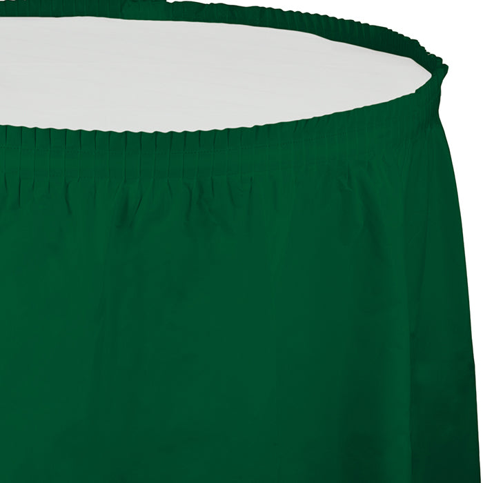 Bulk 6 pc Hunter Green Plastic Table Skirt - Solid Color Party Tableware by Creative Converting