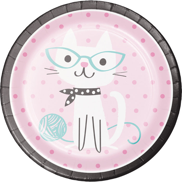 96 pc Bulk Purr-fect Cat Party Dinner Plates - Birthday Party Supplies by Creative Converting