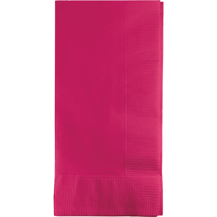 Bulk 600 pc Hot Magenta 2 Ply Dinner Napkins  - Solid Color Party Tableware by Creative Converting