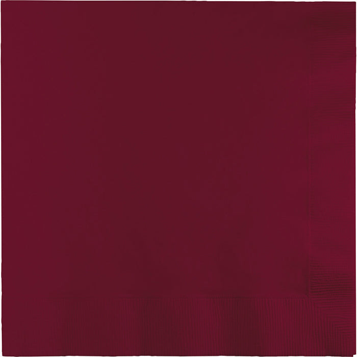 Bulk 250 pc Burgundy Dinner Napkins 3 Ply  - Solid Color Party Tableware by Creative Converting