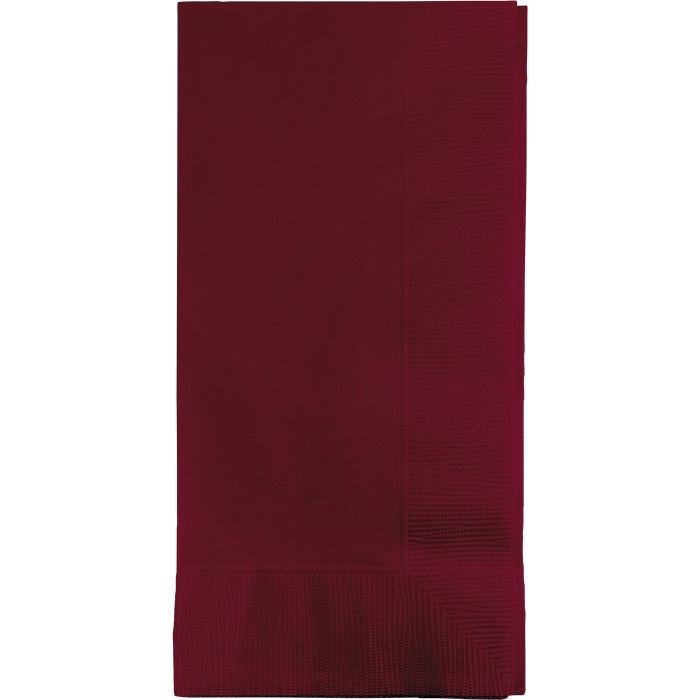 Bulk 600 pc Burgundy 2 Ply Dinner Napkins  - Solid Color Party Tableware by Creative Converting