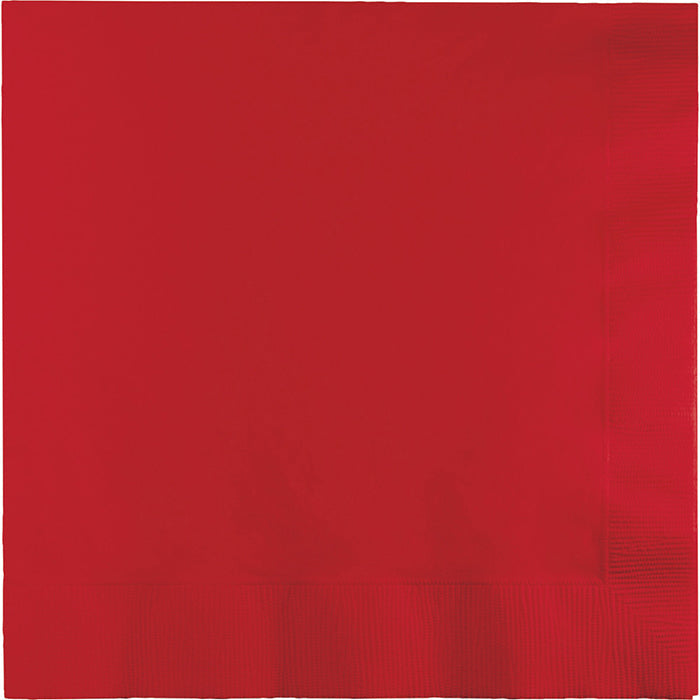 Bulk 250 pc Classic Red Dinner Napkins 3 Ply  - Solid Color Party Tableware by Creative Converting