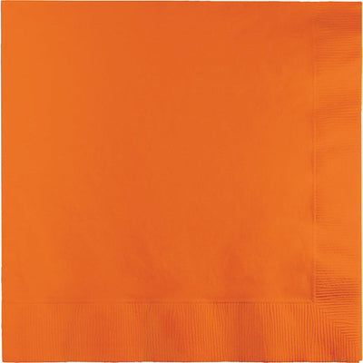 Bulk 250 pc Sunkissed Orange Dinner Napkins 3 Ply  - Solid Color Party Tableware by Creative Converting