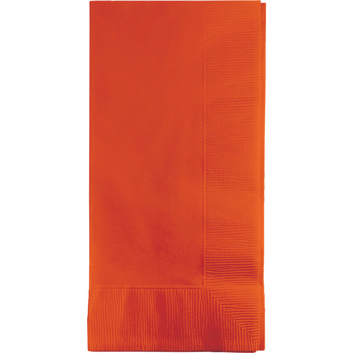 Bulk 600 pc Sunkissed Orange 2 Ply Dinner Napkins  - Solid Color Party Tableware by Creative Converting