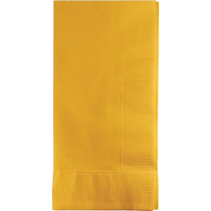Bulk 600 pc School Bus Yellow 2 Ply Dinner Napkins  - Solid Color Party Tableware by Creative Converting
