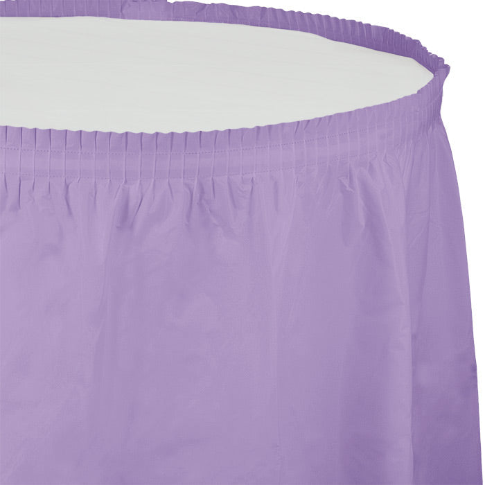 Bulk 6 pc Luscious Lavender Plastic Tableskirt 29 inch x 14 ft - Solid Color Party Tableware by Creative Converting
