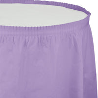 Bulk 6 pc Luscious Lavender Plastic Tableskirt 29 inch x 14 ft - Solid Color Party Tableware by Creative Converting