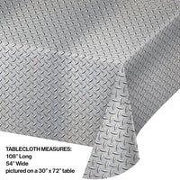 6ct Bulk Diamond Plate Plastic Table Covers