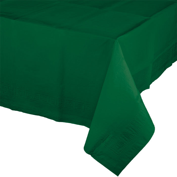 Bulk 6 pc Hunter Green Paper Table Covers 54" x 108" - Solid Color Party Tableware by Creative Converting