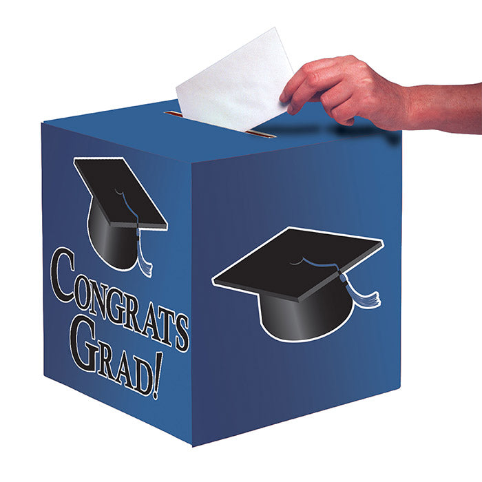 6 pc Bulk Graduation Card Boxes, Blue - Graduation Party Supplies by Creative Converting