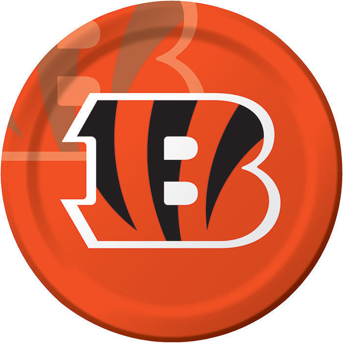 96 pc Bulk Cincinnati Bengals Dinner Plates - Sports Party Supplies by Creative Converting