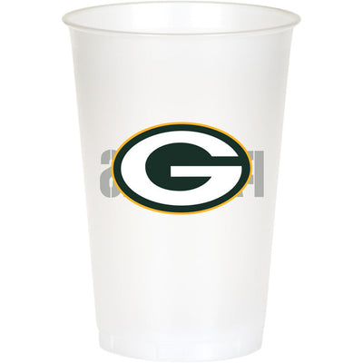 96/Case Bulk Green Bay Packers 20 oz Plastic Cups