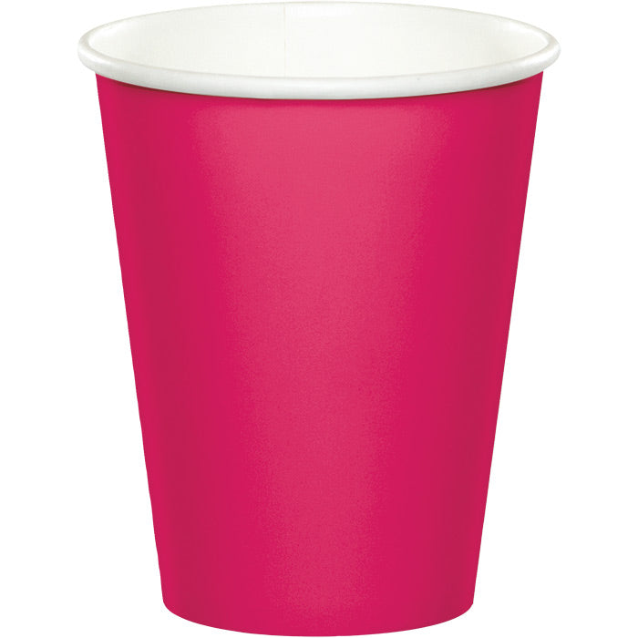 Bulk 240 pc Hot Magenta 9 oz Hot & Cold Cups - Solid Color Party Tableware by Creative Converting