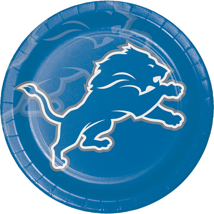 96 pc Bulk Detroit Lions Dinner Plates - Sports Party Supplies by Creative Converting