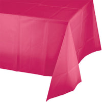 Bulk 12 pc Hot Magenta Plastic Table Covers 54 inch x 108 inch - Solid Color Party Tableware by Creative Converting