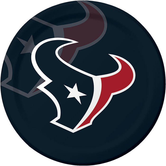 96 pc Bulk Houston Texans Dinner Plates - Sports Party Supplies by Creative Converting