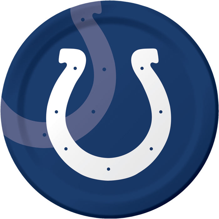 96 pc Bulk Indianapolis Colts Dinner Plates - Sports Party Supplies by Creative Converting
