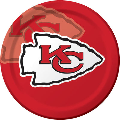 96 pc Bulk Kansas City Chiefs Dinner Plates - Sports Party Supplies by Creative Converting